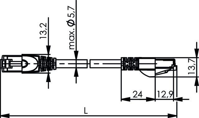 Image du produit Telegärtner Câble de raccordement (S/FTP, CAT5e, 0.50 m)