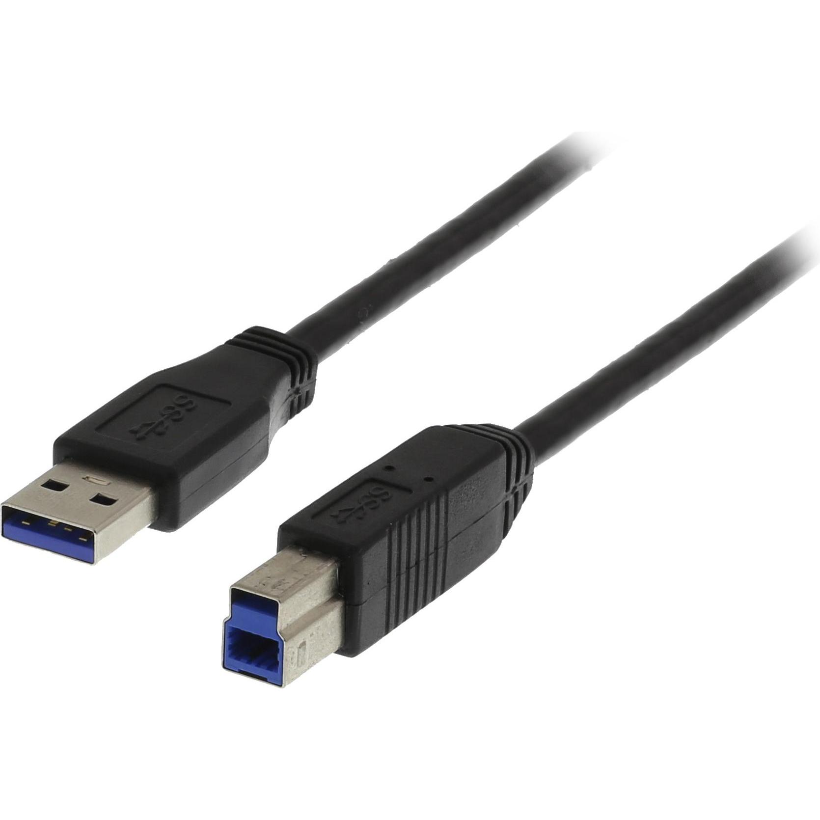 Deltaco Cavo USB 3.0 tipo A hane - B hane 2m svart - Cavo - Digitale/Dati (2 m, USB 3.2 Gen 1), Cavo USB