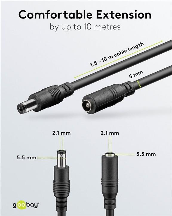 Produktbild Goobay Spannungsversorgungs-Verlängerungskabel (3 m)