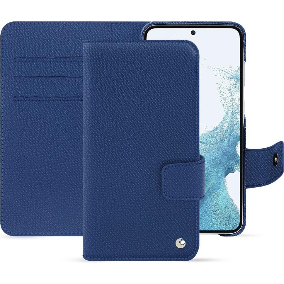 Noreve Lederschutzhülle Samsung Galaxy S23 (Samsung Galaxy S23), Smartphone Hülle, Blau