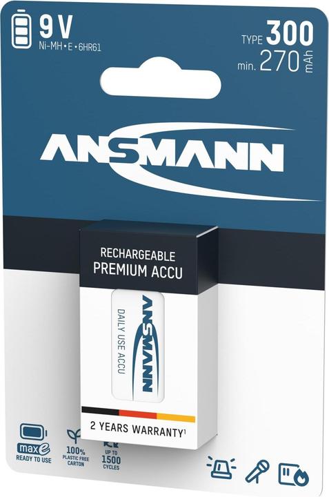 Actual product image Ansmann E-block (1 pcs., 9V Block, 270 mAh)