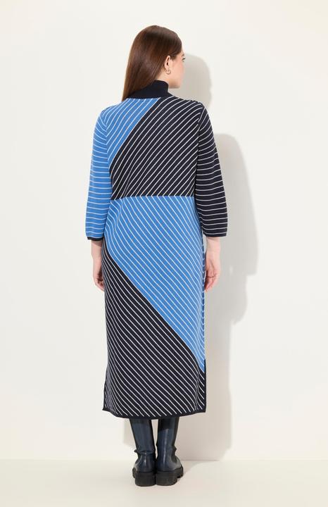 Image du produit Ulla Popken Robe midi en maille de coton bio. Col montant et manches 3/4. (50, 52)