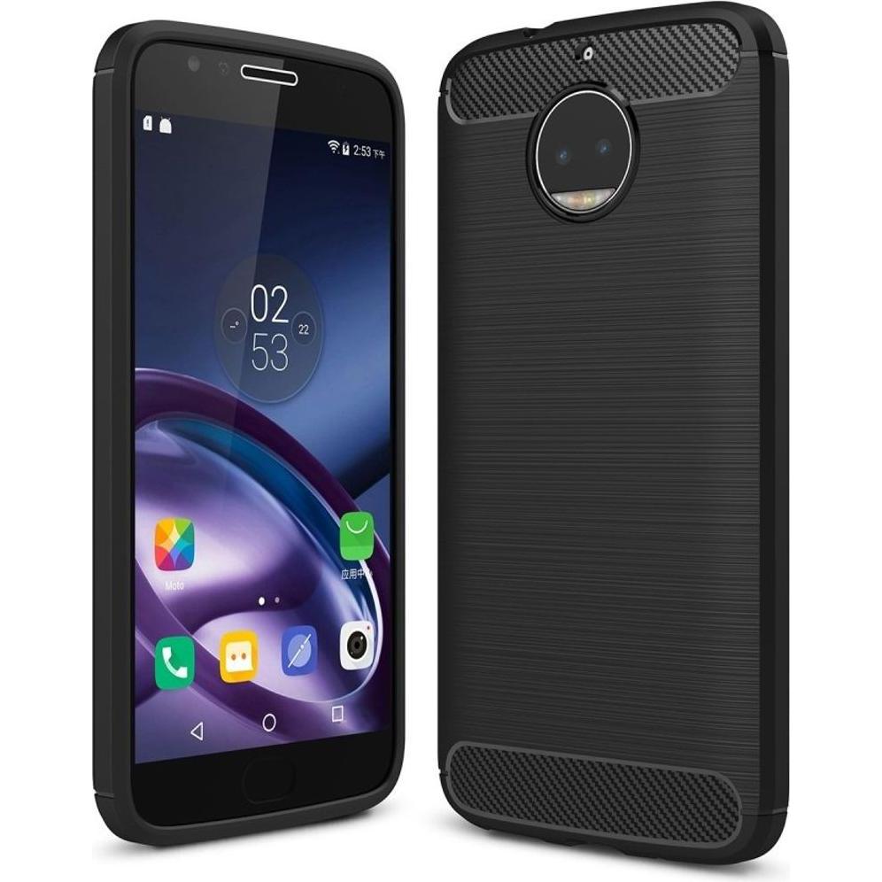 König Design Motorola Moto G5S Plus Handy Hülle TPU Case Carbon Fiber Schutz Cover Schwarz (Motorola Moto G5S Plus), Sma...