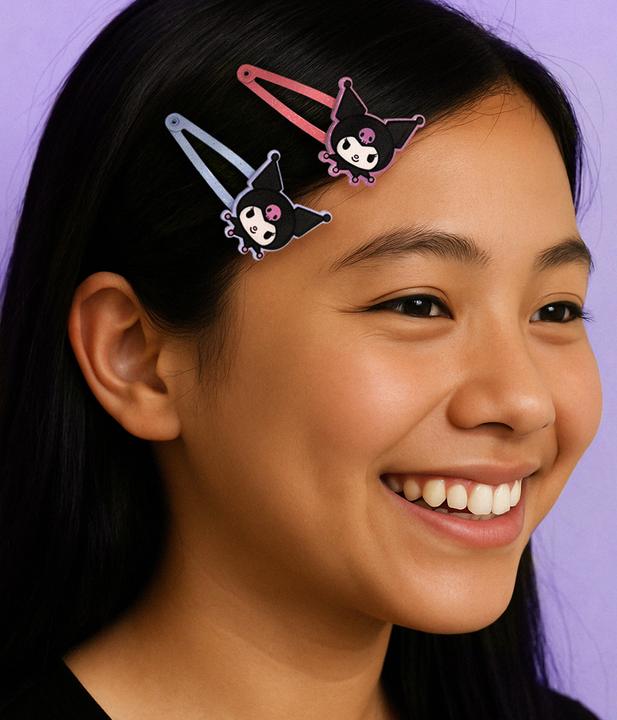 Produktbild Kuromi 4 Haarspangen in Geschenkpackung 9x1,5x14 cm (4 Stk.)