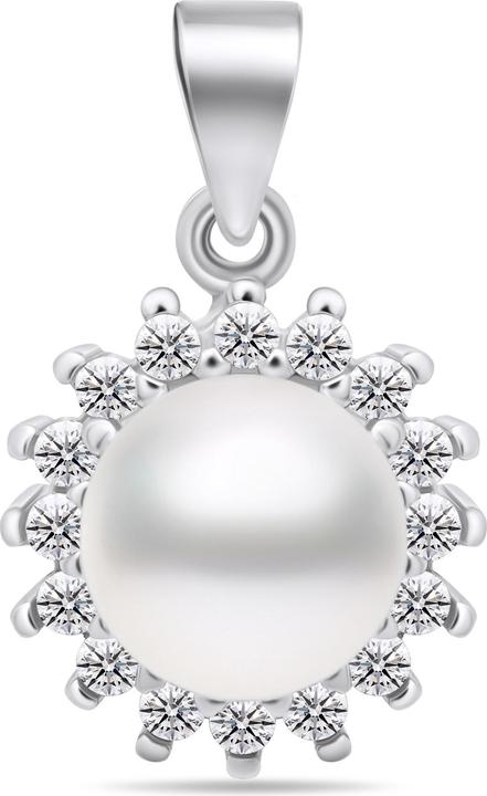 Immagine prodotto Brilio Argento - Elegante pendente di perle con zirconi trasparenti PT108W