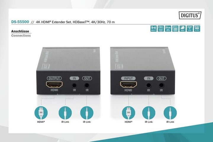 Image du produit Digitus Jeu d'extension HDMI 4K