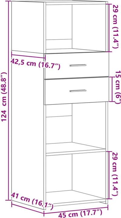 Image du produit vidaXL Highboard (45 x 42.50 x 124 cm)
