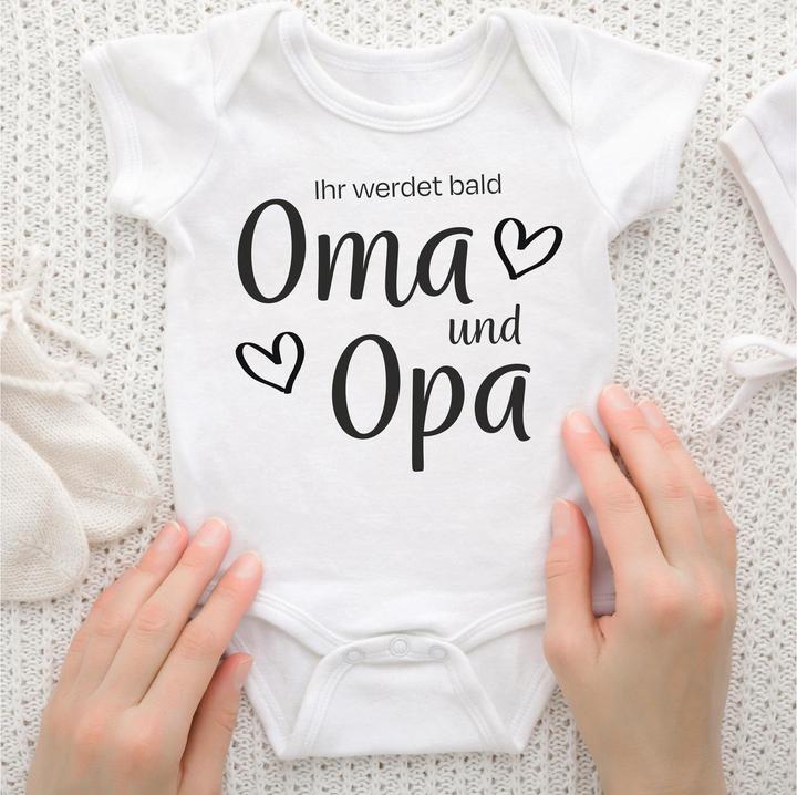 Trendcompany Babybody Ihr werdet Oma und Opa, 62/68, Weiss (62, 68)