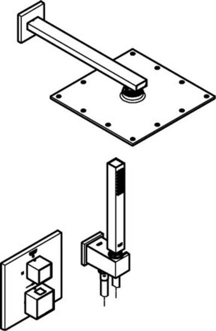 Produktbild Grohe Grohtherm Cube Duschsystem UP mit Rainshower Allure 230