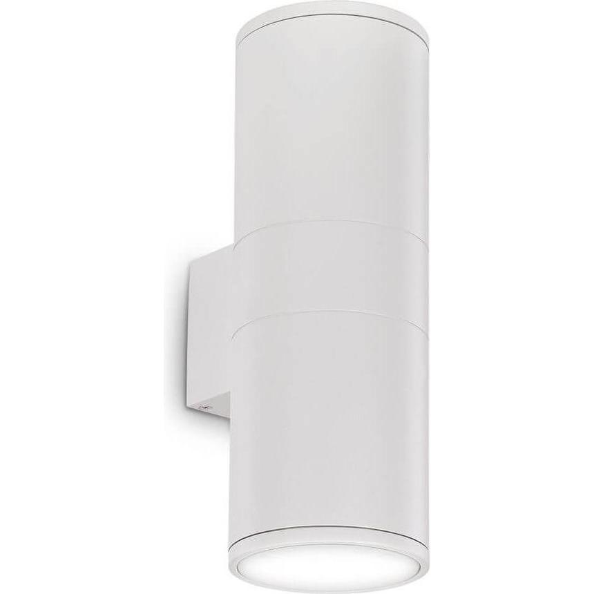 Ideal lux, Gartenbeleuchtung, GUN Wandleuchte E27 2-fach dimmbar Weiss IP54 092300 (E27, IP54)
