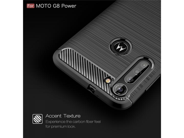 Produktbild Screenguard Motorola Moto G8 Power Hülle Carbon Brushed Soft TPU (Motorola Moto G8 Power)