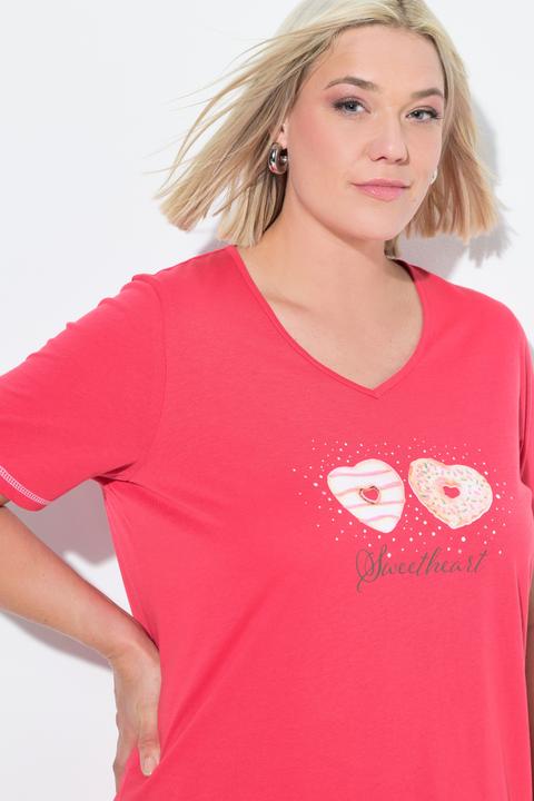 Produktbild Ulla Popken Bigshirt, platzierter Druck, V-Ausschnitt, Halbarm (46, 48)