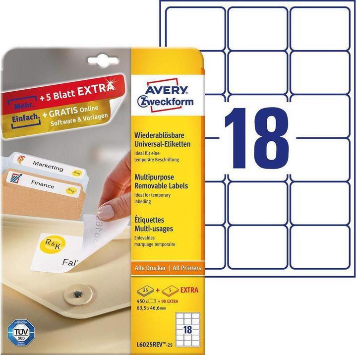 Actual product image Avery Universal labels
