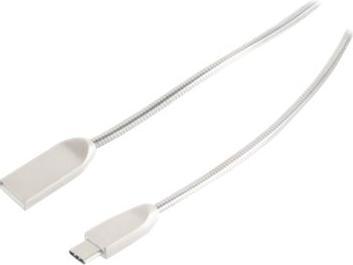 Actual product image Exertis Connect USB Charging Sync Cable A/Type 3.1 C Steel Silver 1.6m (1.60 m, USB 2.0, 56 W)