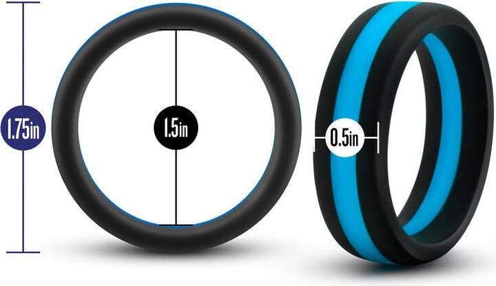 Actual product image Blush Performance® - Puria™ Silicone Pro Cock Ring - 1.5 Inch Width - Soft, Pliable for Great Fit - (4.40 cm)