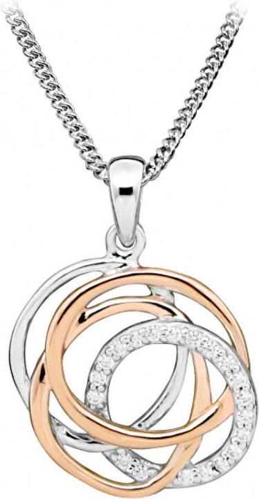 Image du produit Silver Cat Élégant collier bicolore avec zircons SC406 (Argent)