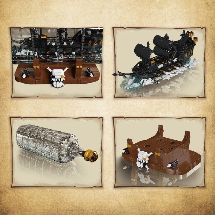 Actual product image Mould King Ship in a bottle Black Pearl