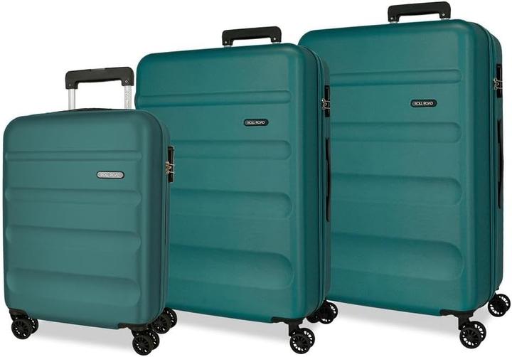 Actual product image Roll Road Flexible ABS Suitcase Set with Combination Lock and Multi-Directional Wheels