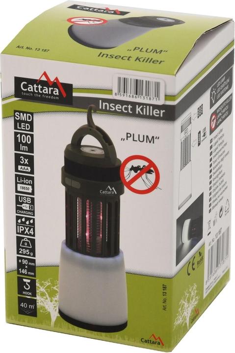 Productafbeelding Cattara PLUM oprolbare oplaadbare zaklamp + insectenvanger