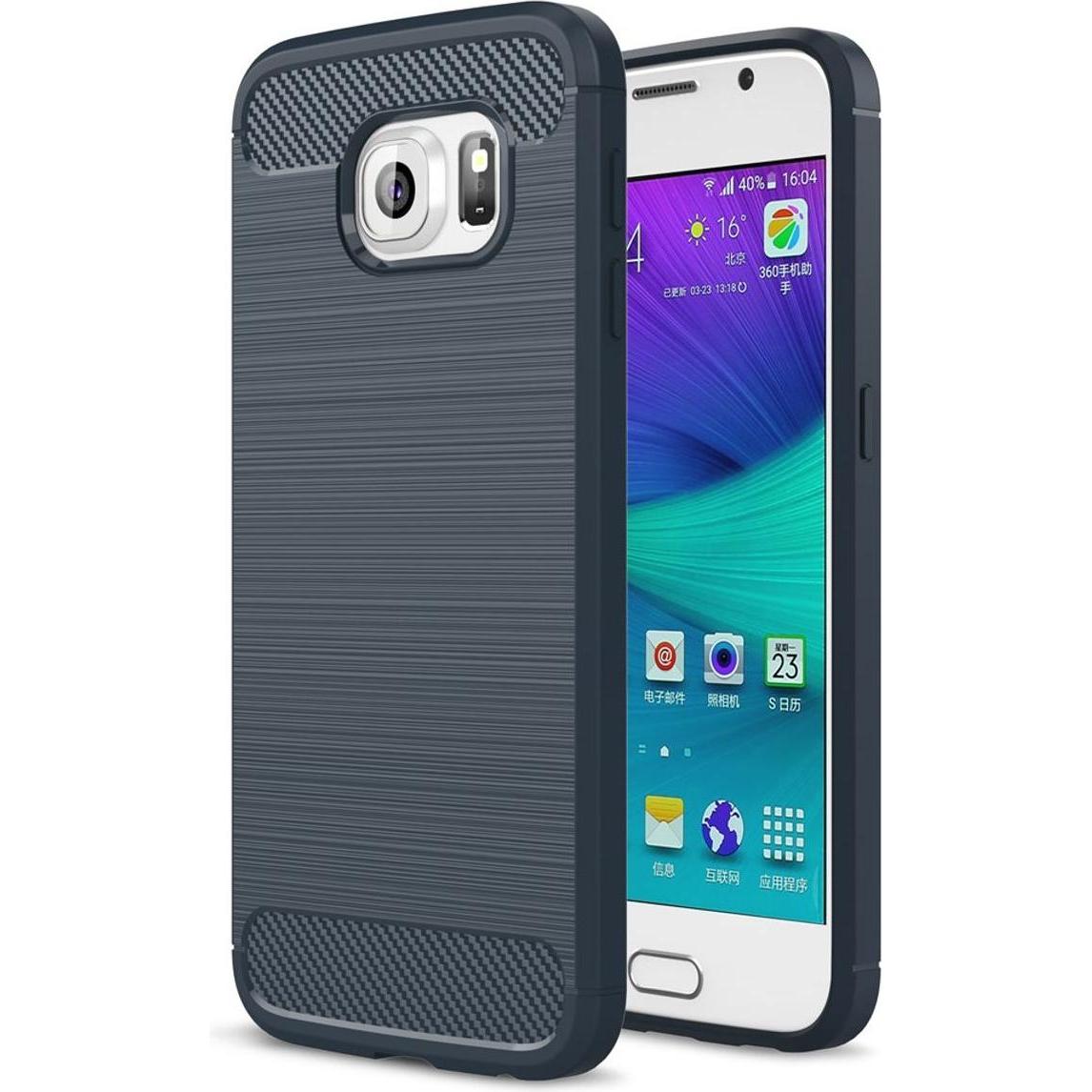 König Design Handyhülle für Samsung Galaxy S6 Schutzcase Backcover Bumper Etuis Rahmen Blau (Samsung Galaxy S6), Smartph...