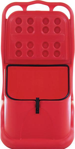 Image du produit eurokraft basic Chariot universel, idéal pour matériaux en vrac, capacité 75 l, rouge.