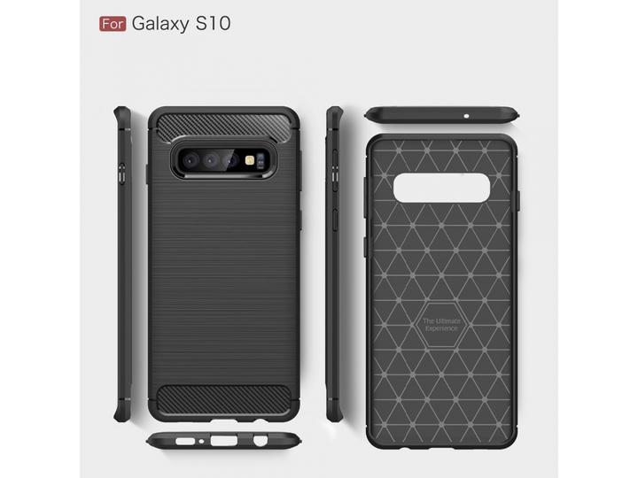 Produktbild Screenguard Samsung Galaxy S10 Hülle Carbon Brushed Soft TPU (Samsung Galaxy S10)
