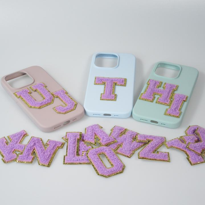 Produktbild PhoneLook Sticker Aufkleber für Handy/Tablet/Computer 3D gestickt Violett Buchstabe C