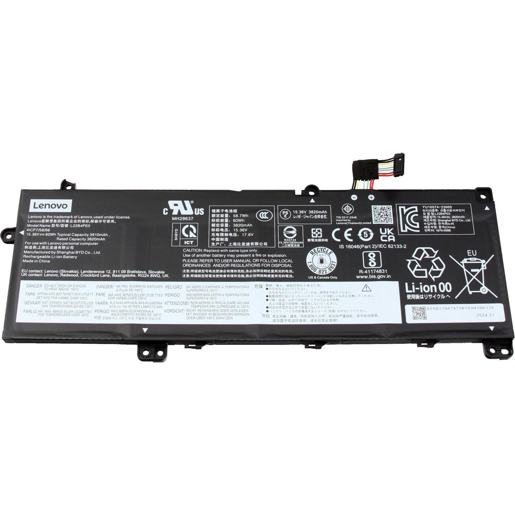 Lenovo 5B11N47434 (4 Zellen, 3910 mAh), Notebook Akku