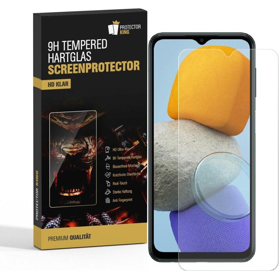 Protectorking 4x echtes Tempered 9H Panzerhartglas 3D KLAR (4 Stück, Samsung Galaxy M23), Smartphone Schutzfolie