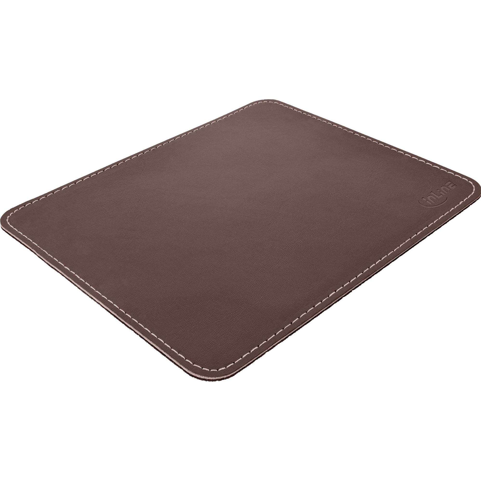 Thumbnail - InLine Maus-Pad Premium Kunstleder braun, 255x220x3mm, Mausmatte, Braun