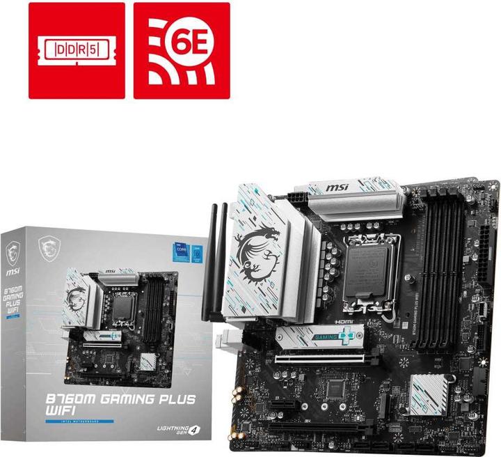 Produktbild MSI B760M GAMING PLUS WIFI (LGA 1700, Intel B760, mATX)