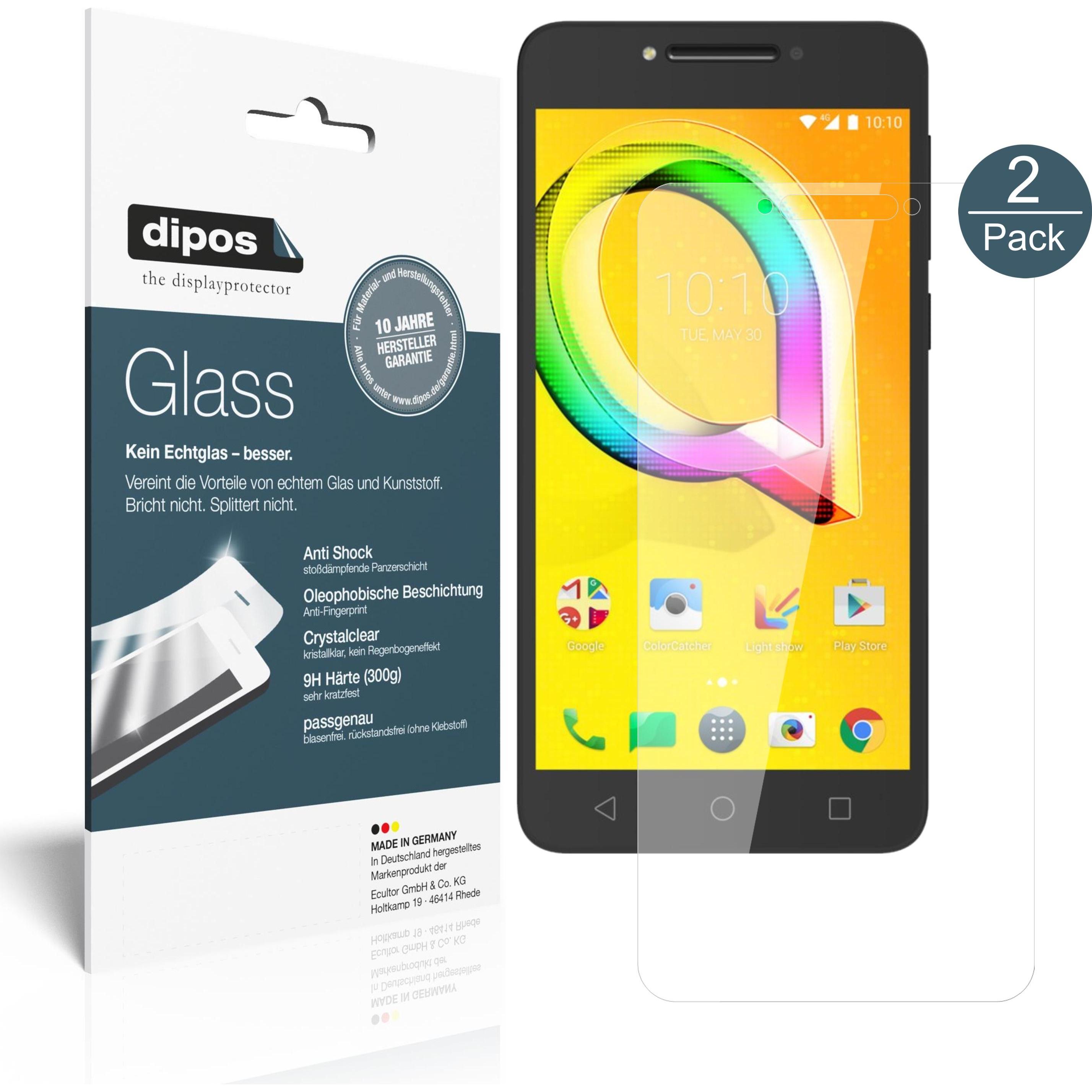 Dipos Displayschutz Anti-Shock (2 Stück, Alcatel A5 LED), Smartphone Schutzfolie, Transparent