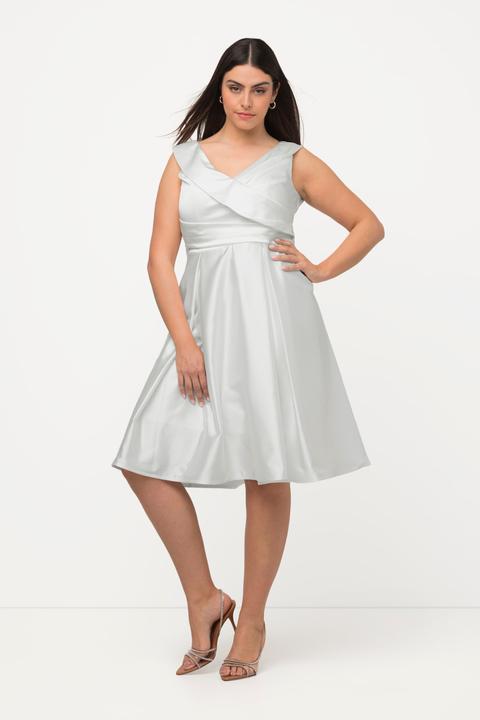 Produktbild Ulla Popken Abendkleid, A-Linie, drapiert, V-Ausschnitt, ärmellos (56)