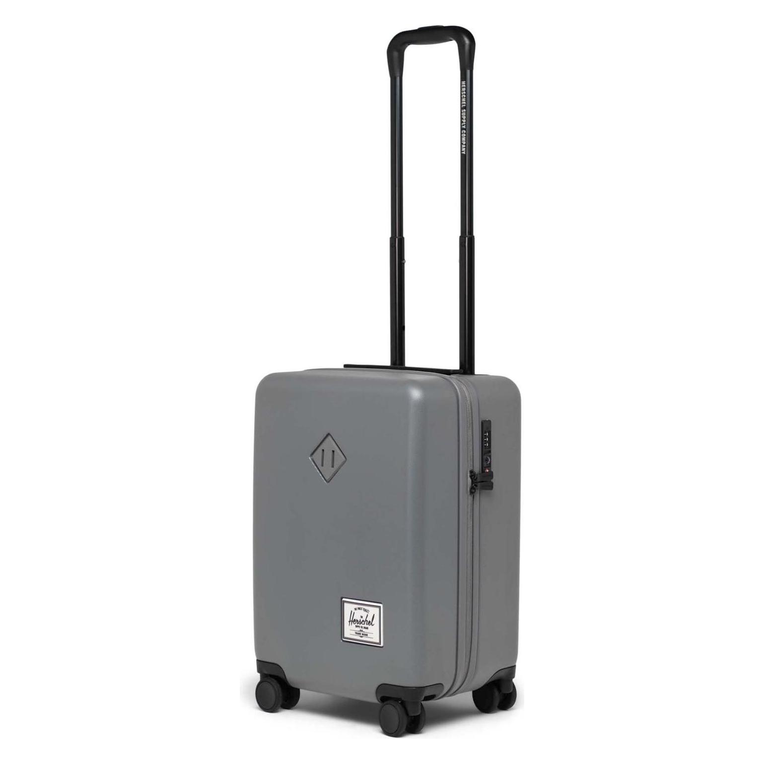 Herschel, Koffer, Heritage Hardshell Carry On Trolley, Grau, Schwarz, (35 l)