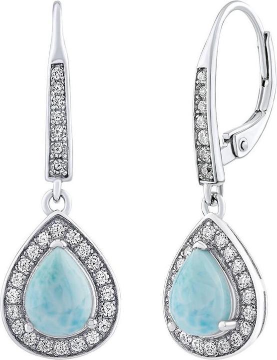 Immagine prodotto Silvego BRISA Orecchini in argento con larimar autentico e zirconi brillanti JJJ1141ELR