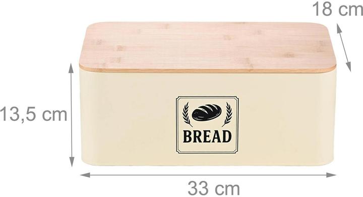 Actual product image Relaxdays Brotkasten mit Bambusdeckel Retro-Design