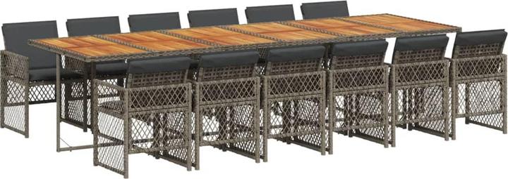 Immagine prodotto vidaXL Mobili da giardino set da pranzo set da giardino gruppo di sedute 13 pezzi in poly rattan grigio (330 cm)