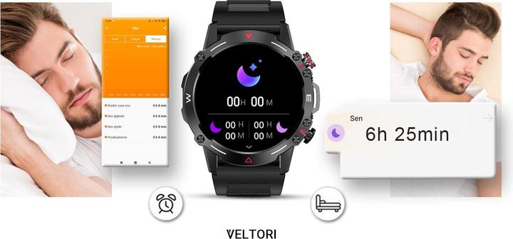 Actual product image Gino Rossi Veltori VT110-1 Smartwatch, schwarzes Silikonarmband