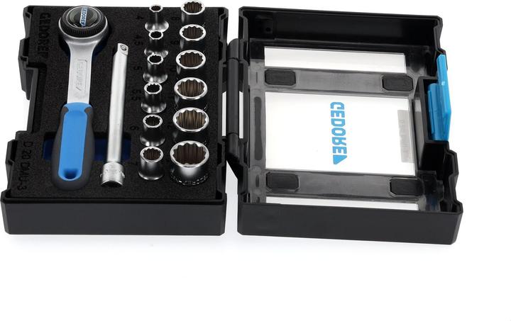 Actual product image Gedore D 20 DMU-3 Socket spanner set 1/4" 13 pieces UD profile 4-13 mm (10 mm, 11 mm, 12 mm, 13 mm, 4 mm, 4.5 mm, 5 mm, 5.5 mm, 6 mm, 7 mm, 8 mm, 9 mm)