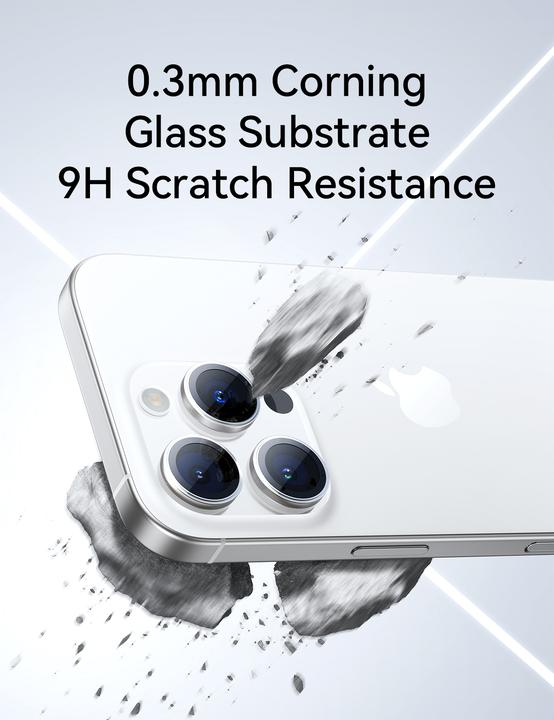 Actual product image Joyroom JR-17QS2 Camera Lens Protector (HD) for iPhone 17 (Dual-Camera) - grey (1 pcs., Apple iPhone 17)