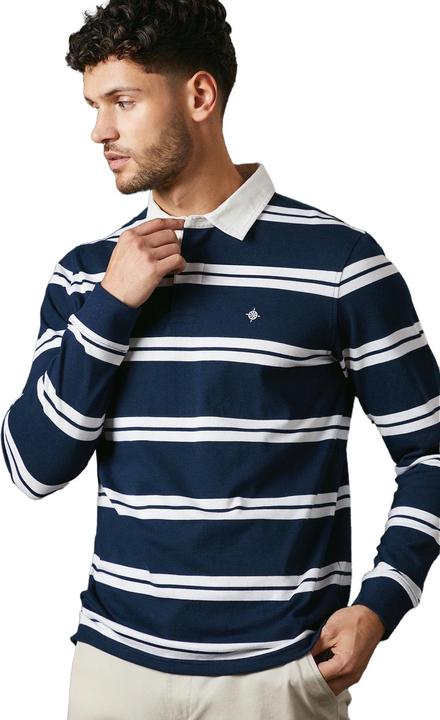 Actual product image Universal Textiles Mens Milton Stripe Rugby Style T-Shirt (XXL)