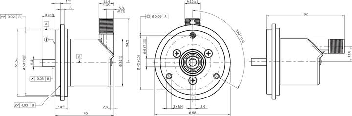 Produktbild Sick AHS/AHM36 Series Absolute Encoder, 4096 ppr, SSI Signal, Solid Type, 6mm Shaft