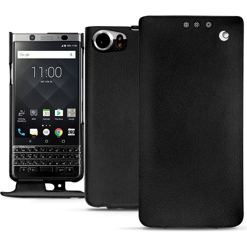 Noreve Lederschutzhülle vertikal (Blackberry KEYone), Smartphone Hülle, Schwarz
