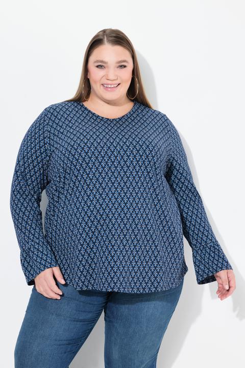 Actual product image Ulla Popken Trumpet Sleeve A-Line Tee (58)