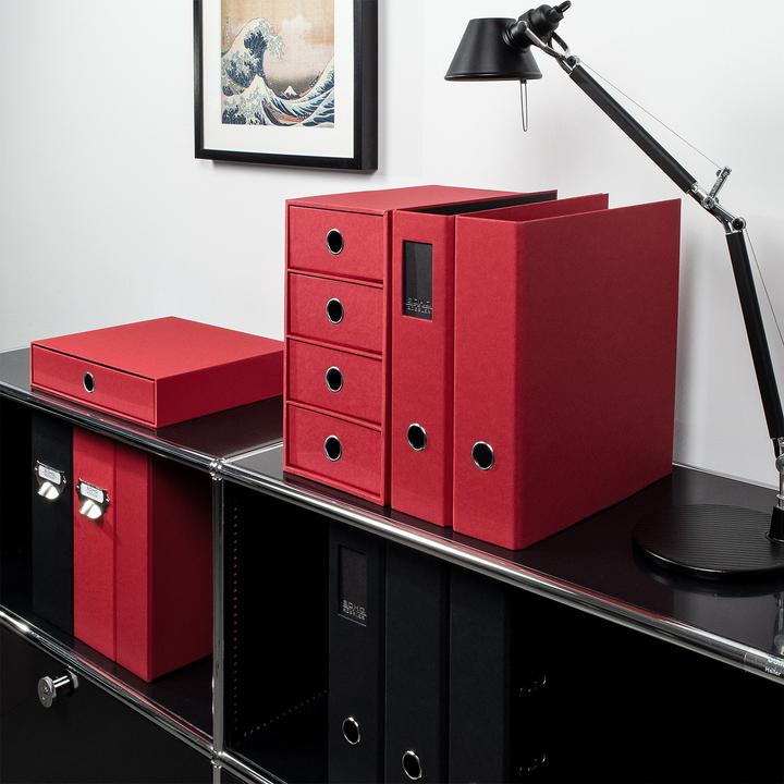 Actual product image Magni 1524452360 - S.O.H.O. Drawer box for DIN A4, with grip hole, red, 343 x 250 x 65 mm, 1 pc. (A4)