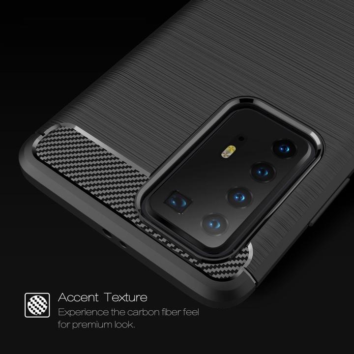 Produktbild König Design Hülle Handy Schutz für Huawei P40 Pro Case Cover Bumper Carbon Optik Schwarz (Huawei P40 Pro+)
