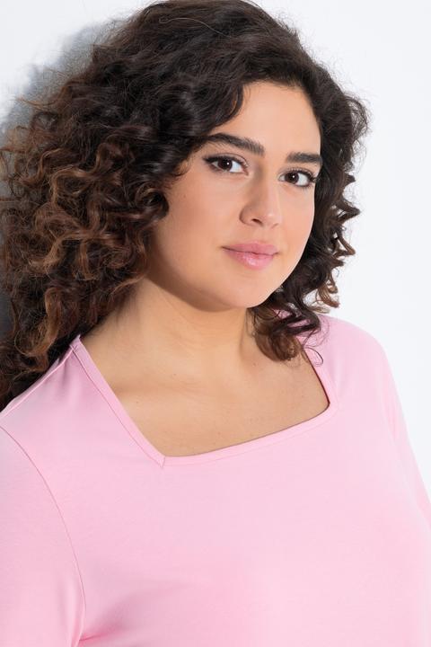 Image du produit Ulla Popken T-shirt à manches courtes et col carré. Coupe évasée (62)