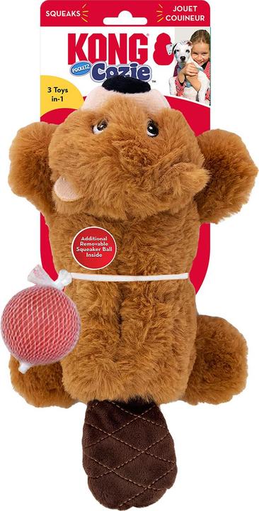 Image du produit KONG Cozie Pocketz Beaver M 24 X 18 X 7,5cm (Jouet en peluche chien)