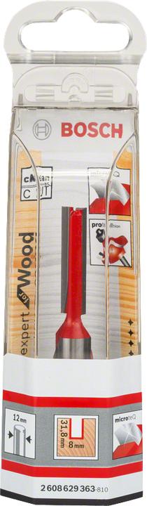 Produktbild Bosch Professional Zubehör Nutfräser Expert for Wood, Carbide, 12 mm, D1 8 mm, L 31,8 mm, G 76 mm