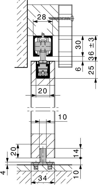 Image du produit HAWA Ferrures de portes coulissantes Junior 40/B